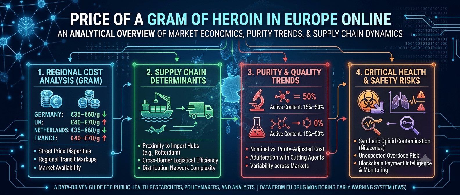 Price of a Gram of Heroin in Europe ( Germany, UK, Netherlands, and France): Market Economics, Purity Trends, and Analytical Overview