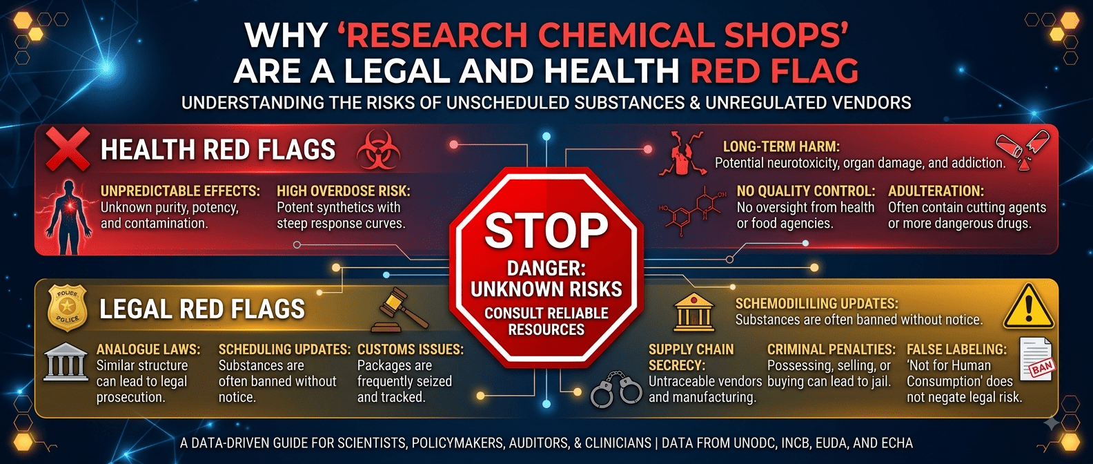 Why “Research Chemical Shops” Are a Legal and Health Red Flag