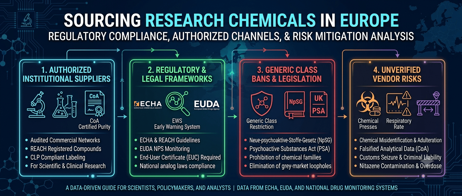 Sourcing Research Chemicals in Europe: Regulatory Frameworks, Authorized Channels, and Compliance Analysis