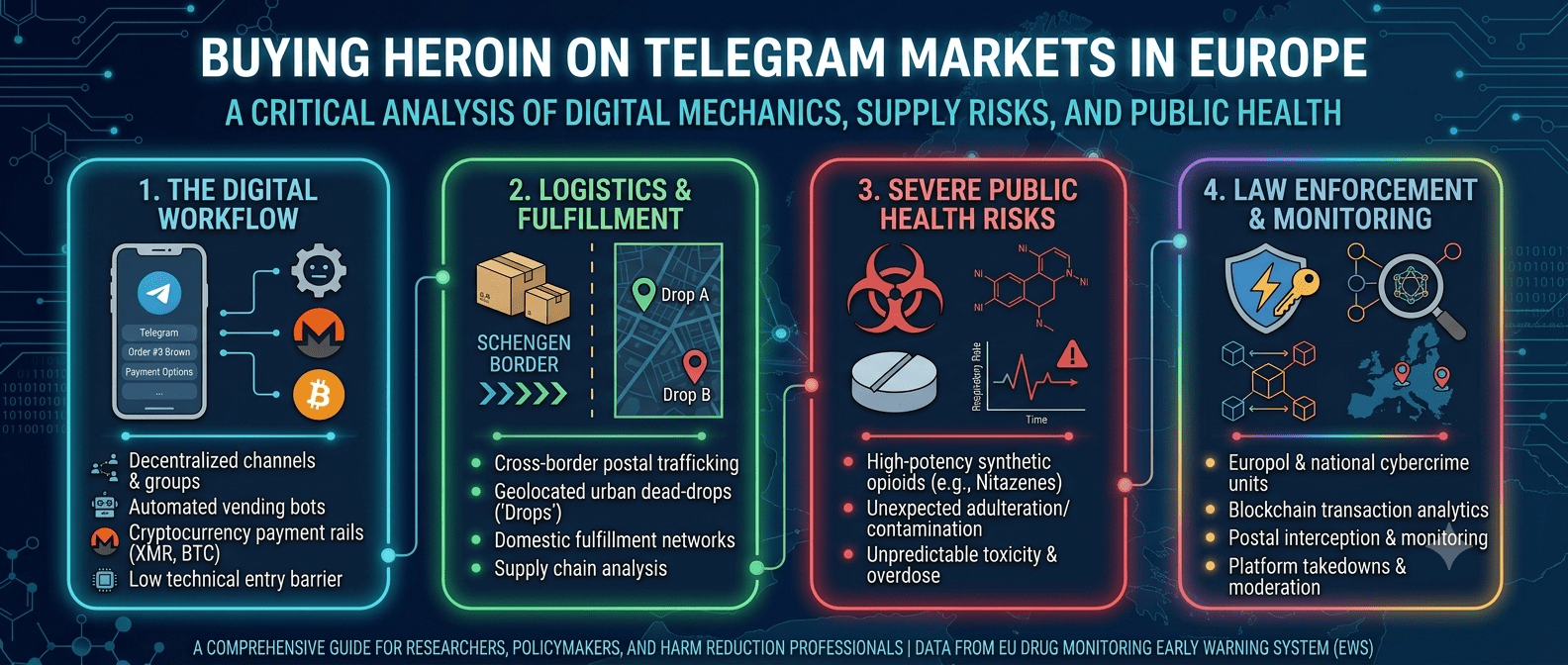 Buying Heroin on Telegram Markets in Europe: Digital Mechanics, Supply Risks, and Public Health Analysis